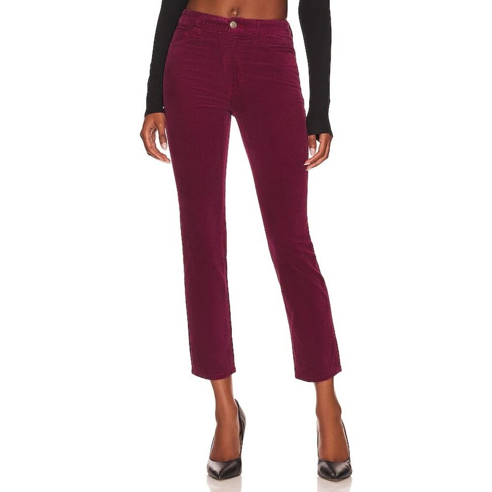 Good American Good Classic Corduroy Pants Wine Burgundy Cords Maroon Jeans 8 29
